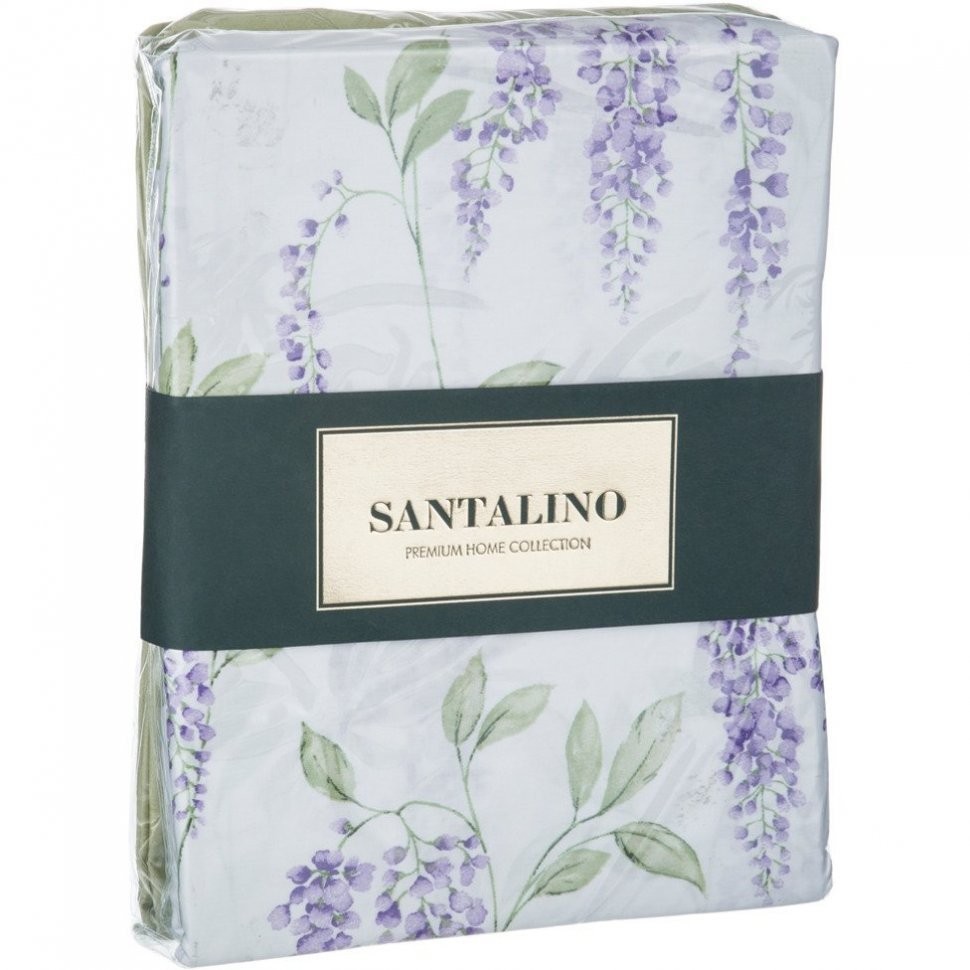 Кпб 2-х спальный "глициния" под 175*215 -1шт., пр 220*250  -1шт., нав 70*70-2шт, серый SANTALINO (984-730)