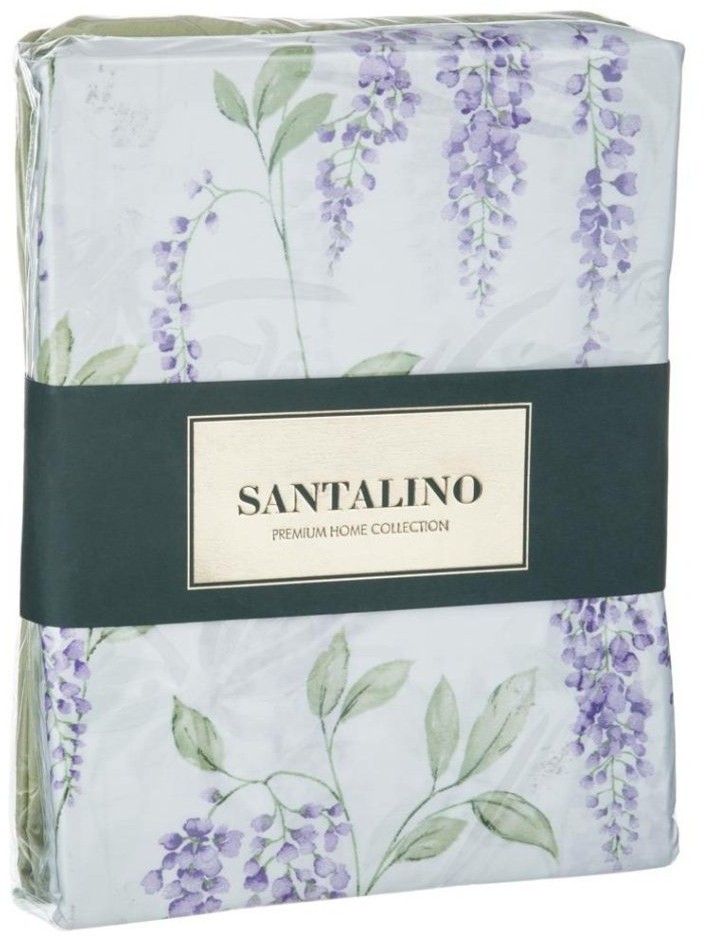 Кпб 2-х спальный "глициния" под 175*215 -1шт., пр 220*250  -1шт., нав 70*70-2шт, серый SANTALINO (984-730)