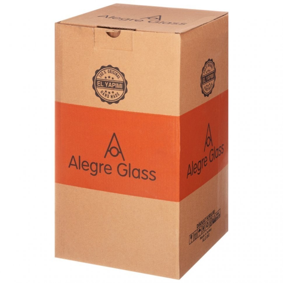 Ваза на ножке с крышкой (2 секции)15x28 см Alegre Glass (337-066)