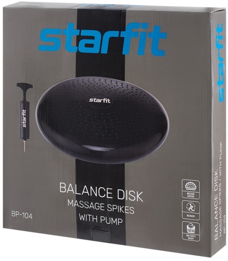Диск балансировочный STARFIT BP-104, с насосом, массажный, лаймовый (2107389)