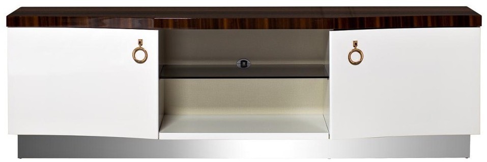 Тумба белая,коричневая столешница 197х51х60 см (TT-00000715)