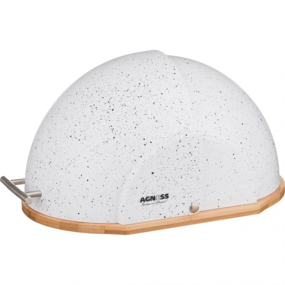 Хлебница agness "native" деревянная с пластиковой крышкой 36*26*20 см (938-014)