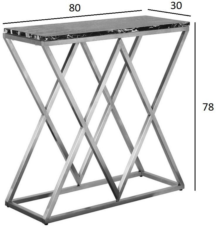 Консоль Nero Oriental чер.мрам/мат.хром 80*30*78 (TT-00003826)