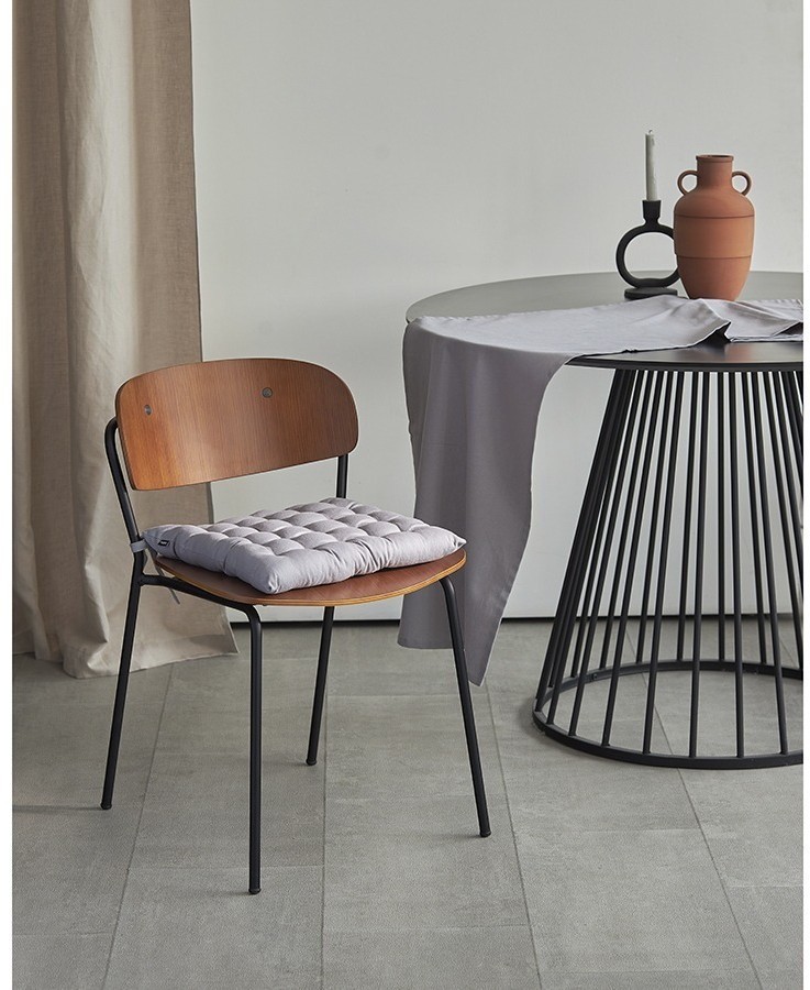 Подушка на стул из хлопка серого цвета из коллекции essential, 35х35 см (77448)