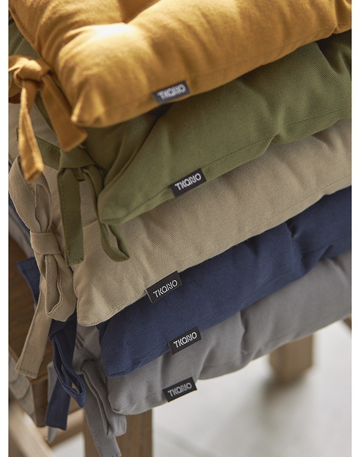 Подушка на стул из хлопка серого цвета из коллекции essential, 35х35 см (77448)