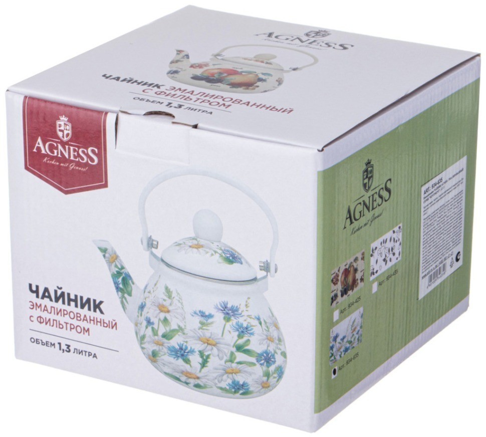Чайник agness  эмалированный серия "sentiment", 1,3 л (934-635)