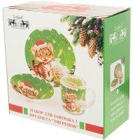 Набор для завтрака 3 предмета &quot;тигренок&quot; тарелка 18 см,салатник 16 см,кружка 200 мл Lefard (198-179)