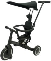 Детский беговел-велосипед 8в1 с крышей и ручкой, черный (TR010-BLACK)