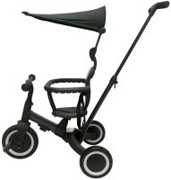 Детский беговел-велосипед 8в1 с крышей и ручкой, черный (TR010-BLACK)