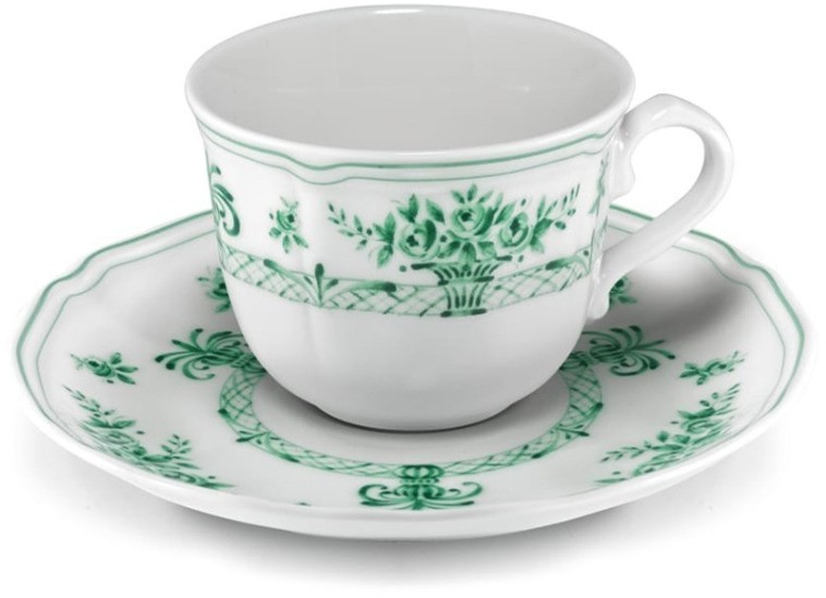 Чайная пара LANT032VD154020/LANT032VD155150СНЯТО, фарфор, white, green, LE COQ