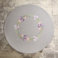 Скатерть круглая  &quot; ирисы&quot; 150см , серый ,100% хлопок ,твил, с пропиткой Lefard (850-755-23)