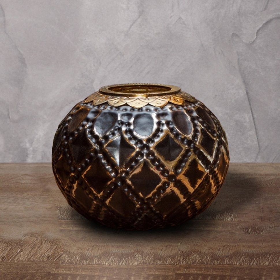 Подсвечник Ksa/5478, 25, стекло, металл, black gold, ROOMERS FURNITURE