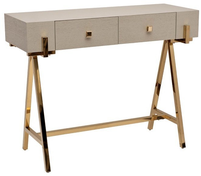 Консоль серая/металл золото 100*40*78см (TT-00010512)