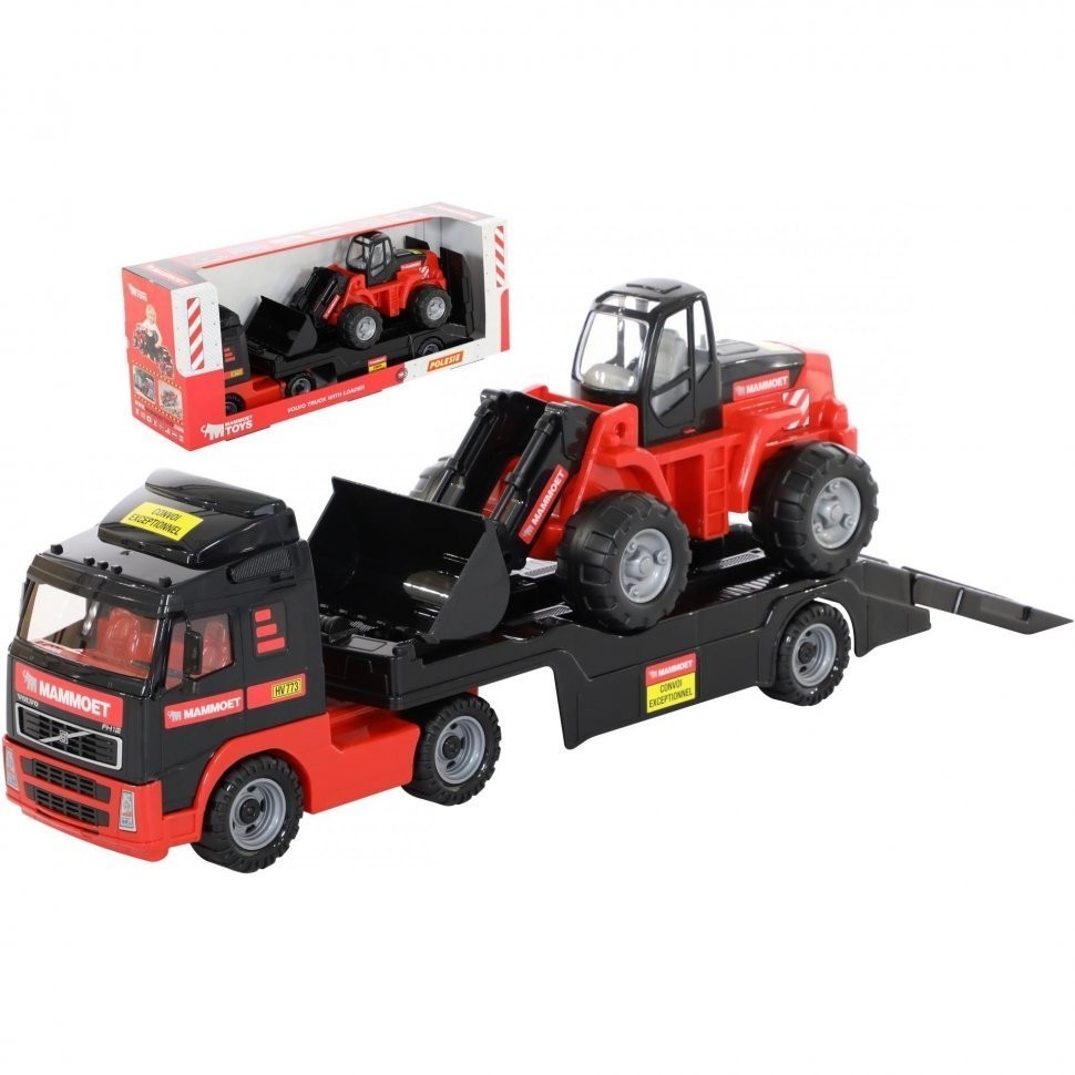 Автомобиль-трейлер + трактор-погрузчик (в коробке) (56825_PLS)
