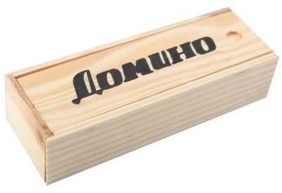 Домино (пластиковые фишки) в деревянной коробке 18x6,5 см (44872)