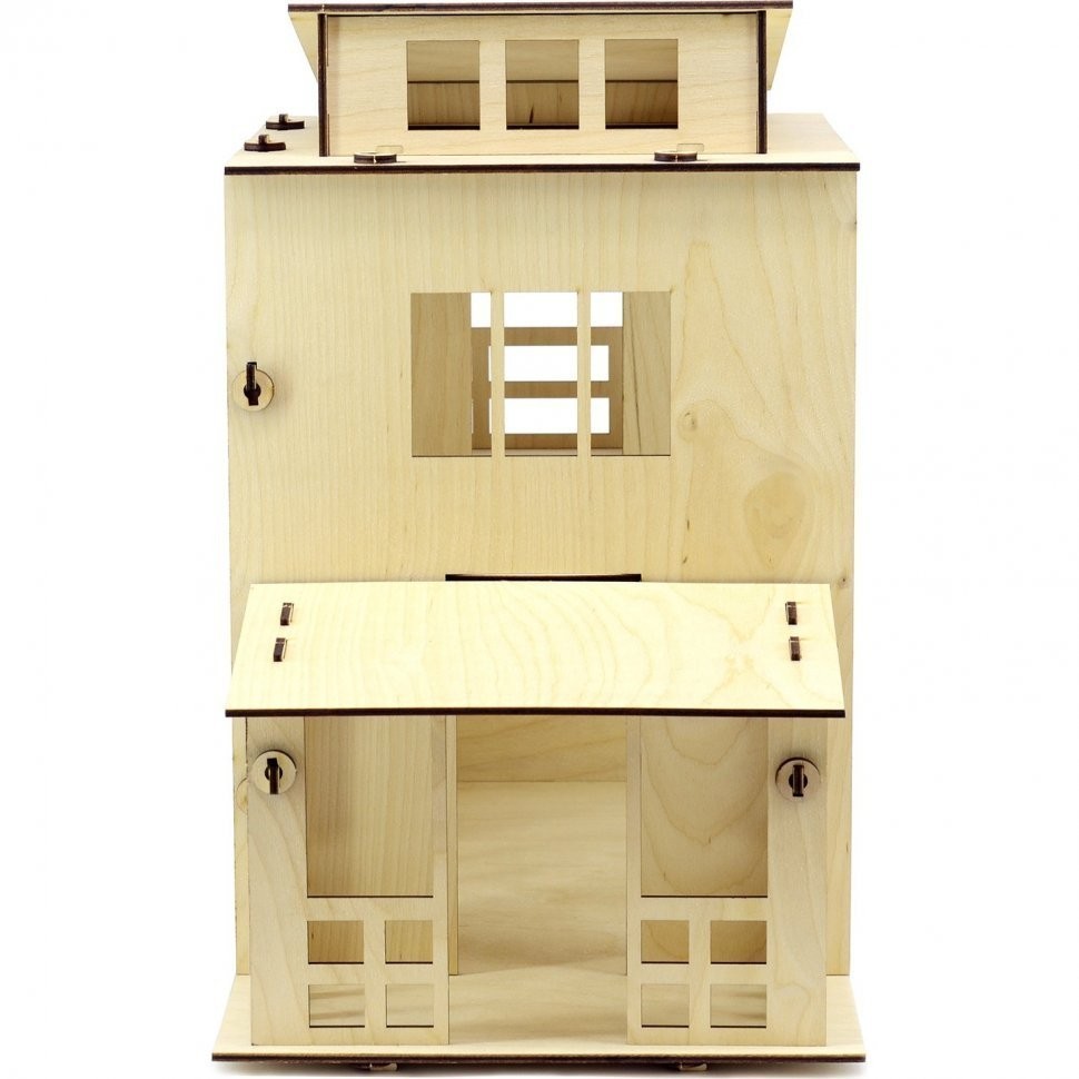 Деревянный кукольный домик Серия "Я Дизайнер" "Загородная Вилла", конструктор, для кукол 12 см (PD318-26)