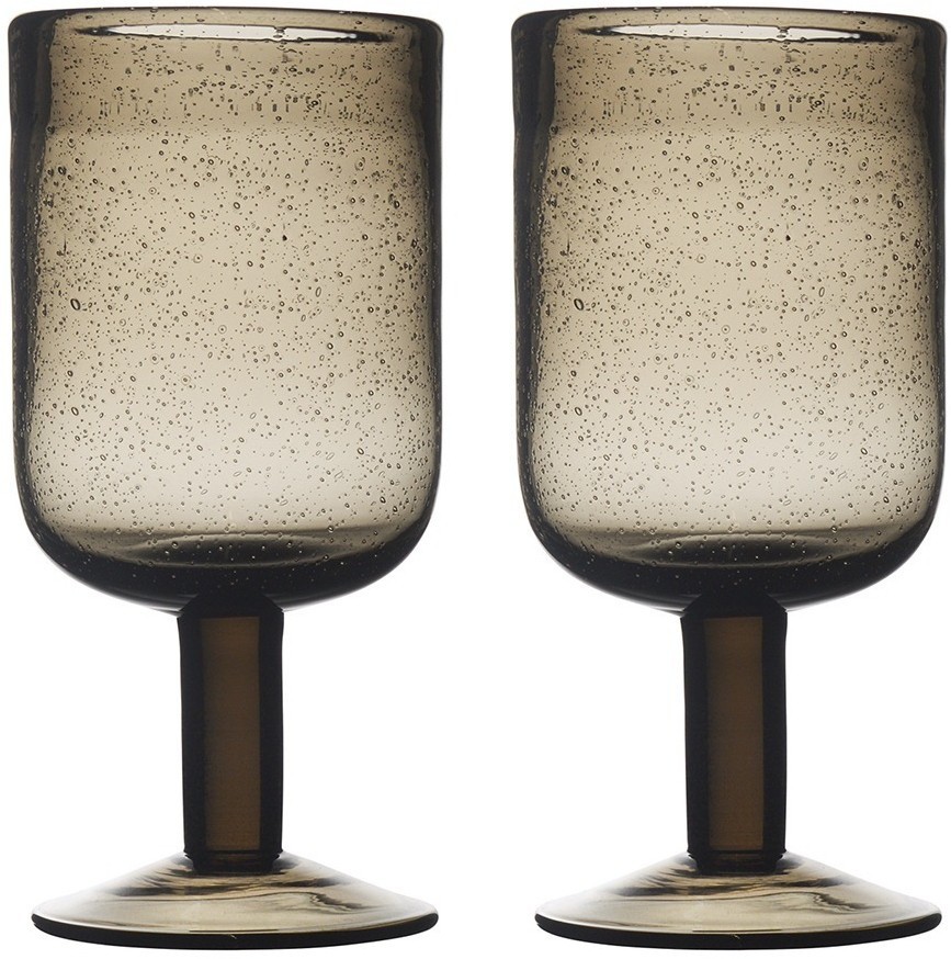 Набор бокалов для вина flowi, 410 мл, серо-коричневые, 2 шт. (76461)