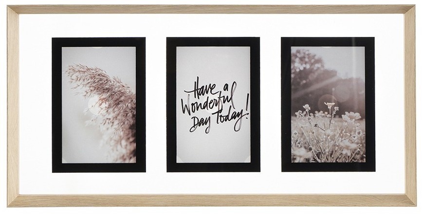 Рамка для фотографий pleasant moments, 24х49 см, белая/натуральное дерево (76260)