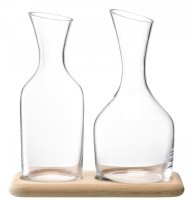 Набор кувшинов для вина и воды на деревянной подставке 1,2 л/1,4 л (59305)