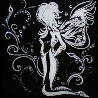 Картина Ночной мотылек с кристаллами Swarovski (1230)