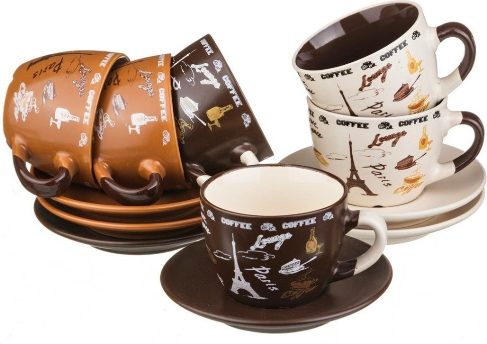 Чайный набор на 6 персон 12 пр. 250 мл.высота=7 см. Lefard (756-100)