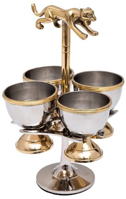 Подставка для яиц "Леопард" латунь цвет хром d11*18см (TT-00011196)