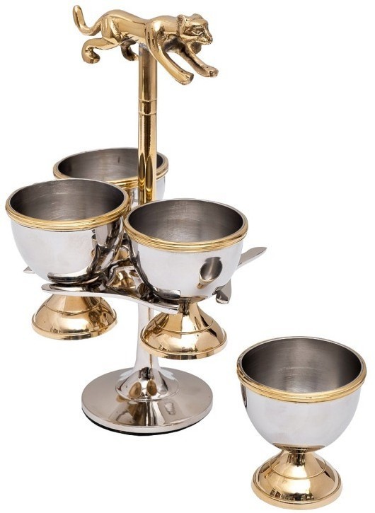 Подставка для яиц "Леопард" латунь цвет хром d11*18см (TT-00011196)