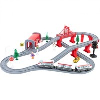 Железная дорога игрушка &quot;Мой город, 80 предметов&quot;, на батарейках (G201-010)