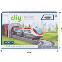 Железная дорога игрушка &quot;Мой город, 80 предметов&quot;, на батарейках (G201-010)