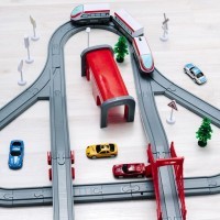 Железная дорога игрушка &quot;Мой город, 80 предметов&quot;, на батарейках (G201-010)