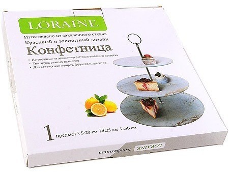 Конфетница 3-ярусная на ножке LORAINE (31502)