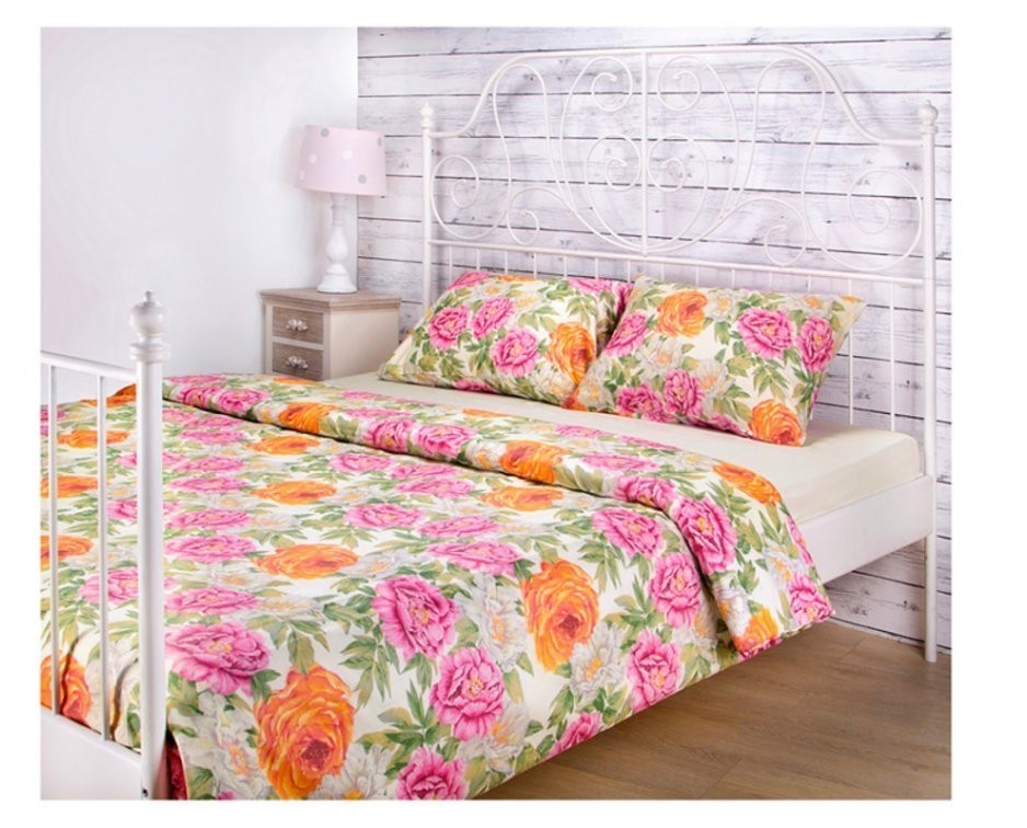 Кпб 2-хспальный"пионы"под175х215-1шт, пр(желтый)220х250-1шт,нав70х70-2шт SANTALINO (984-716)