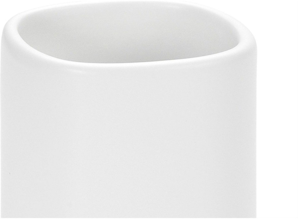 Andrea House Стакан для зубных щеток белая керамика и акация BA18223