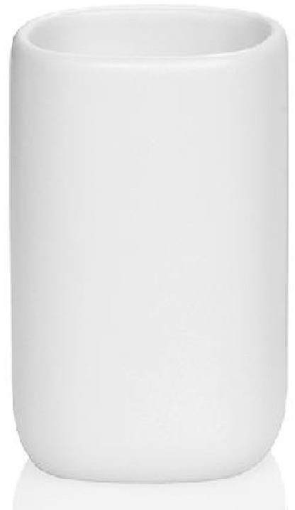 Andrea House Стакан для зубных щеток белая керамика и акация BA18223
