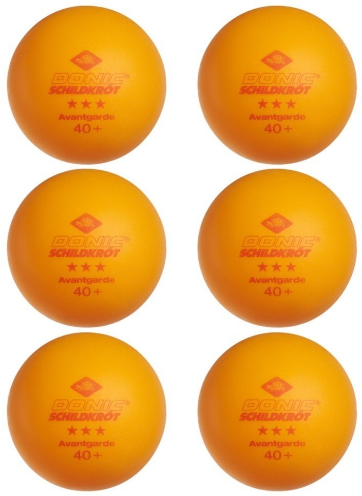 Мяч для настольного тенниса 3* Avantgarde, оранжевый, 6 шт. (1036166)