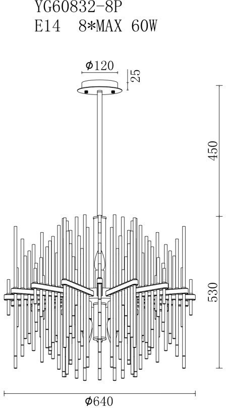 Люстра латунь d.64см (TT-00009567)