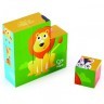 Детские деревянные кубики головоломка "Джунгли", 6 вариантов картинок (E1619_HP)