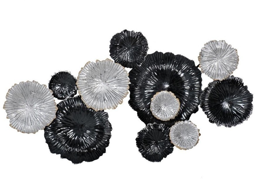 Декор настенный Цветы серебристо-черные 92*51*7см (TT-00002470)