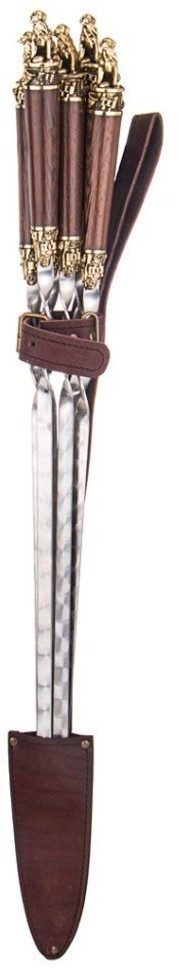 Набор из 6-ти шампуров с лямкой  "собака с уткой" 56 см Lefard (385-447)