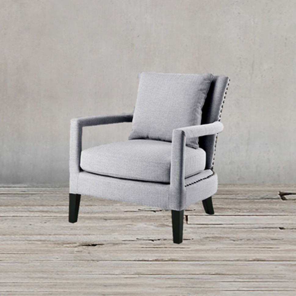 Кресло Джим Jim chair/Furla 17, дерево, текстиль, light grey, ROOMERS FURNITURE
