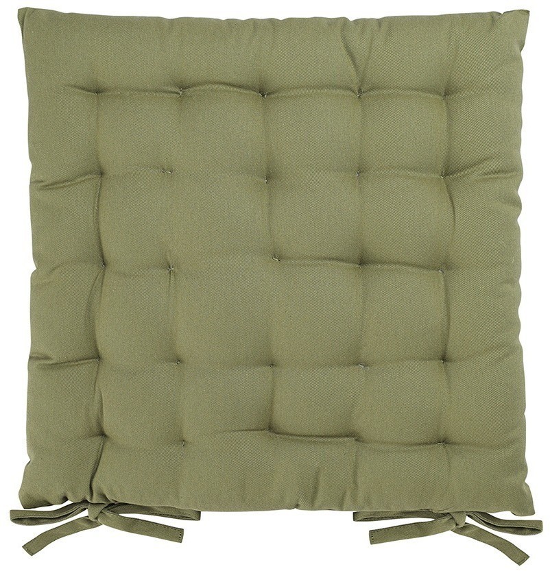 Подушка на стул из хлопка оливкового цвета из коллекции essential, 35х35 см (77447)