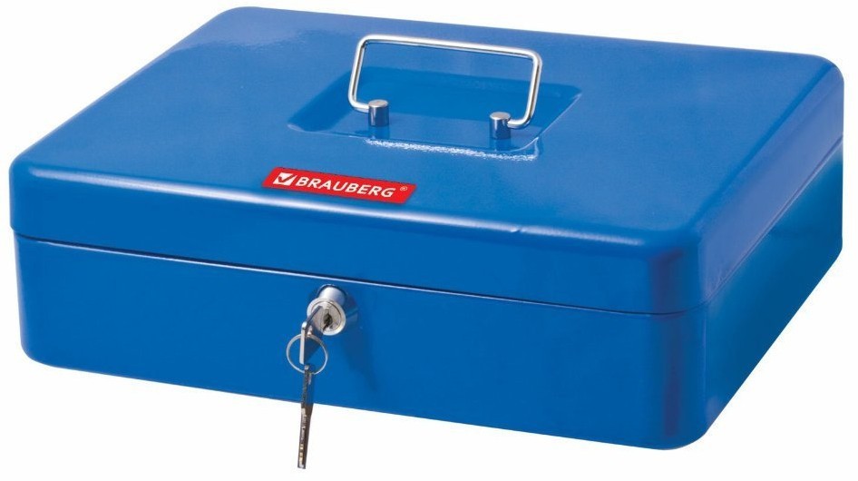 Ящик для денег Brauberg 90х240х300 мм синий 290336 (71872)