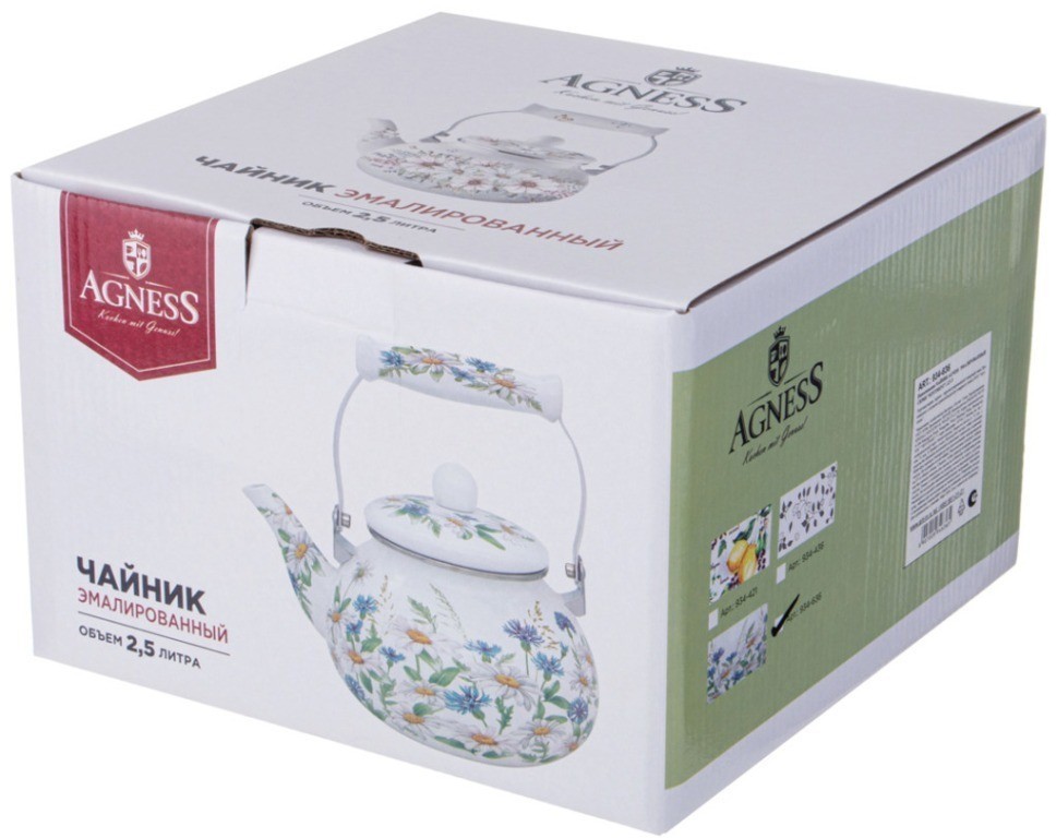 Чайник agness  эмалированный серия "sentiment", 2,5 л (934-636)