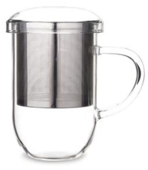 Кружка с ситечком C097-39A, стекло, нержавеющая сталь, clear, LOVERAMICS