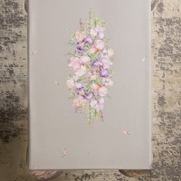 Скатерть ирисы 110х140см ,серый, 100% хлопок,твил пропитка Lefard (850-755-20)