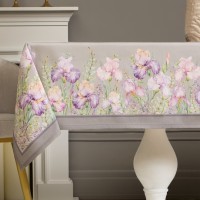 Скатерть ирисы 110х140см ,серый, 100% хлопок,твил пропитка Lefard (850-755-20)