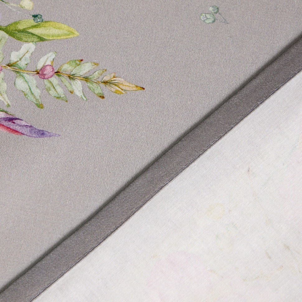 Скатерть ирисы 110х140см ,серый, 100% хлопок,твил пропитка Lefard (850-755-20)