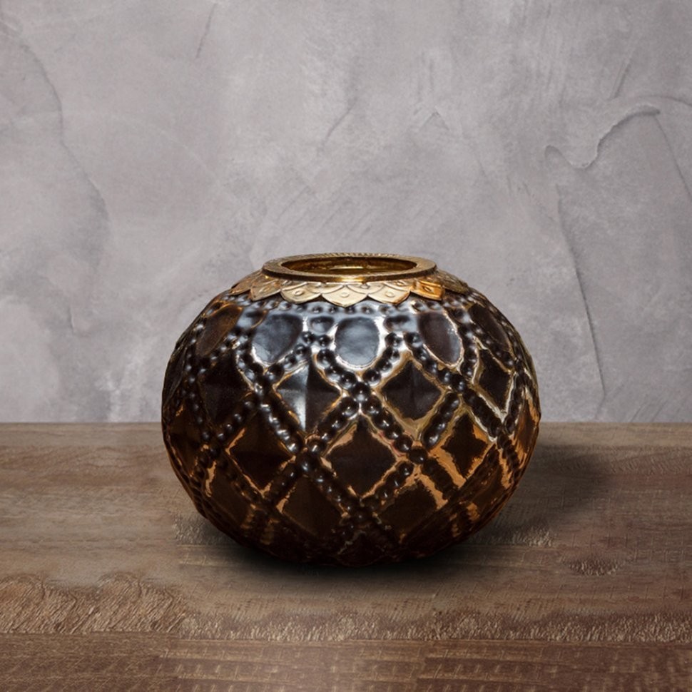 Подсвечник Ksa/5479, 22, стекло, металл, black gold, ROOMERS FURNITURE