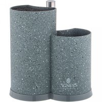 Подставка для ножей agness универсальная c держателем для полотенец, высота: 25*22*16см (911-751)