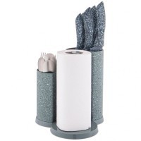 Подставка для ножей agness универсальная c держателем для полотенец, высота: 25*22*16см (911-751)